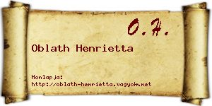 Oblath Henrietta névjegykártya