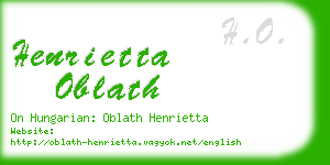 henrietta oblath business card